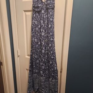 HOLLISTER Blue Floral Maxi Dress